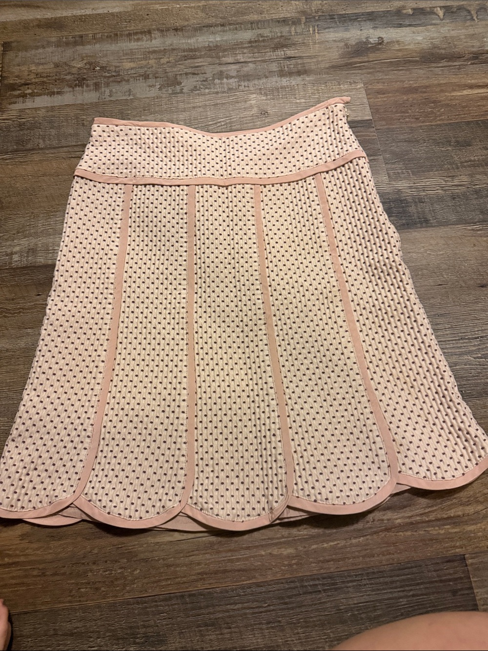 Nanette Lepore Blush Pink Scalloped A-Line Knit Skirt